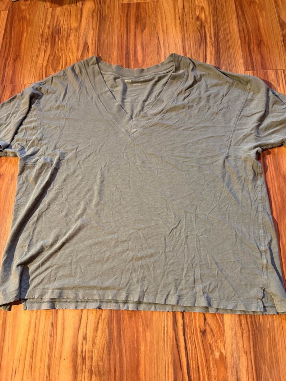 aerie Men's V-Neck Short Sleeve Shirt - Olive